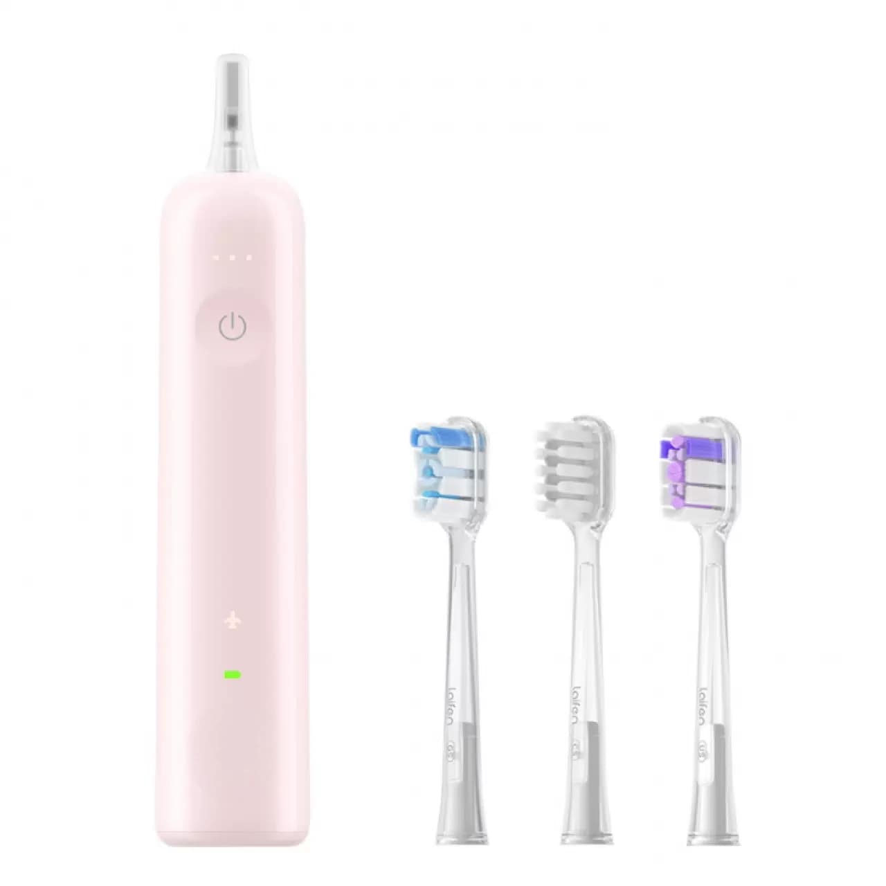 Электрическая зубная щётка и насадки на светлом фоне — иллюстрация к разделу о домашней гигиене