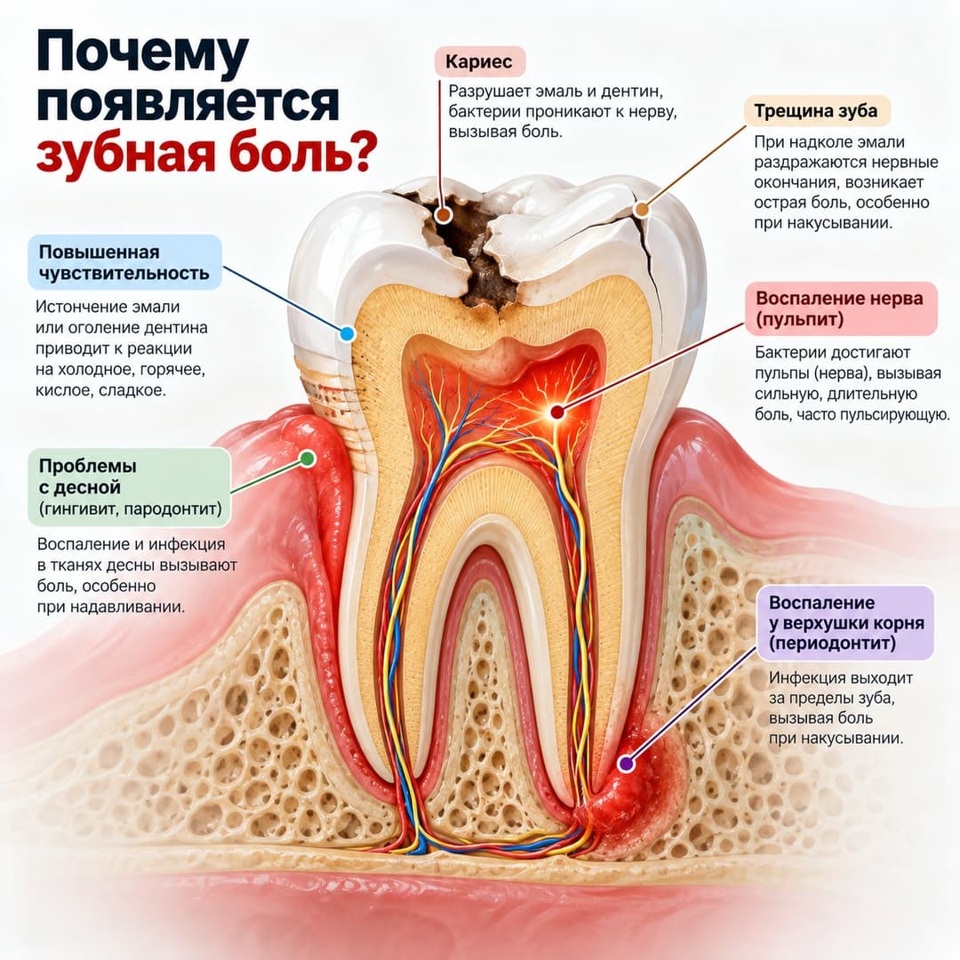 Диагностика причины зубной боли